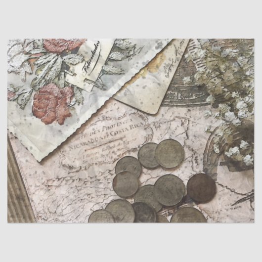  エフェメラヴィンテージデクページティッシュペーパー 薄葉紙 (正面)