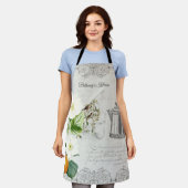 エフェメラヴィンテージ植物フランスのフローラキッチン エプロン (着用した状態)