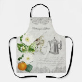 エフェメラヴィンテージ植物フランスのフローラキッチン エプロン (正面)