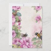 エフェメラ コスモス フラワー アンド ビーズ ブライダル シャワー 招待状 (裏面)