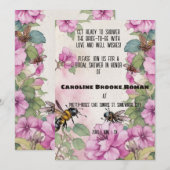 エフェメラ コスモス フラワー アンド ビーズ ブライダル シャワー 招待状 (正面/裏面)