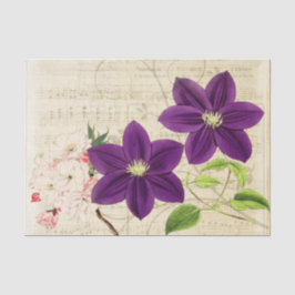 エフェメラ ヴィンテージ 紫の花 薄葉紙