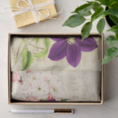 エフェメラ ヴィンテージ 紫の花 薄葉紙 (ギフト)