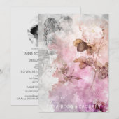 *~* エフェメラ AR26 RSVP フォト QR ヴィンテージ ウェディング 招待状 (正面/裏面)