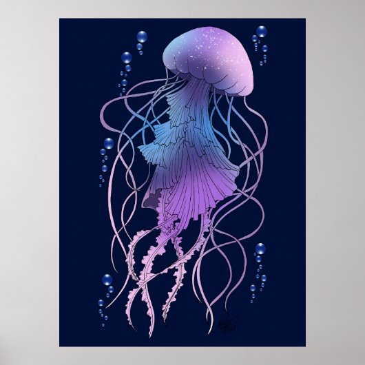エフェリアルクラゲ バイオレットブルー ポスター (正面)