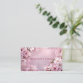 エフェリアルピンクの桜ソフトフォーカスフラワー 名刺 (スタンド正面)