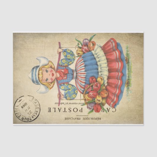 エフエマフランスのラハガキかわいいオランダガールデコップページ 薄葉紙 (正面)