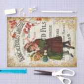 エフエマラかわいいキッドフランスのシアターのポスターデコパージュ 薄葉紙 (クラフト)