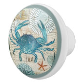 エフエマラの水航海の色の青カニコラージュ セラミックノブ (右)