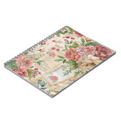 エフエマラインスパイアヴィンテージかわいらしピンク花模様 ノートブック (左側)