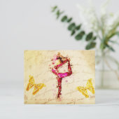 エフエマラフランスのヴィンテージ女性ダンサーピンクローゼス ポストカード (スタンド正面)