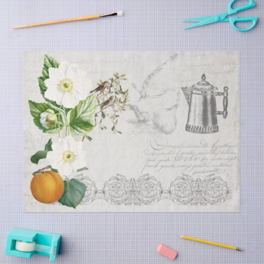 エフエマラフローラポットデクページフランスの 薄葉紙 (クラフト)