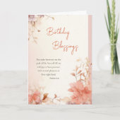 エフエムラルダークピーチフラワーズオーソドックス誕生日 カード (正面)