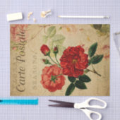 エフエメフランスのラレッドピンクローズフローラデコップページ 薄葉紙 (クラフト)