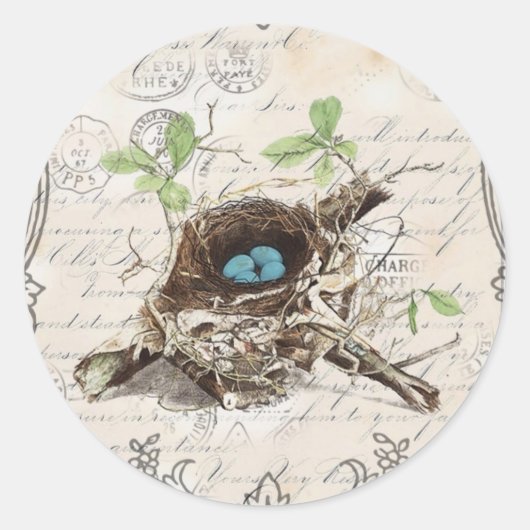 エフエメフランスのラ植物性ロビンエッグズバードネスト ラウンドシール (正面)