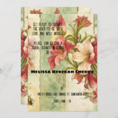 エフエメラウォーターカラーアマリリスブライダルシャワー 招待状 (正面/裏面)