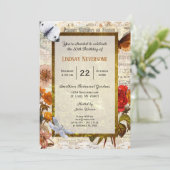 エフエメラエステスタイリッシュティックヴィンテージ誕生日パーティー 招待状 (スタンド正面)