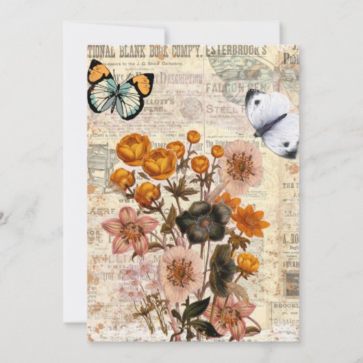 エフエメラエステスタイリッシュティックヴィンテージ誕生日パーティー 招待状 (裏面)