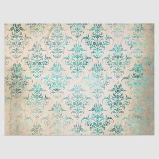 エフエメラターコイズ紙シリーズデザイン3 薄葉紙 (正面)