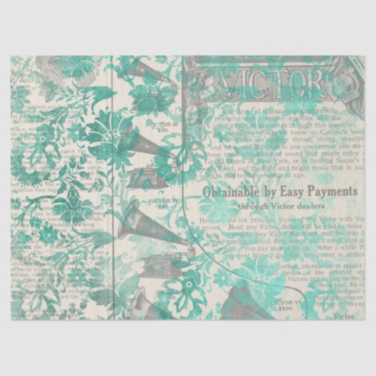 エフエメラターコイズ紙シリーズデザイン4 薄葉紙 (正面)