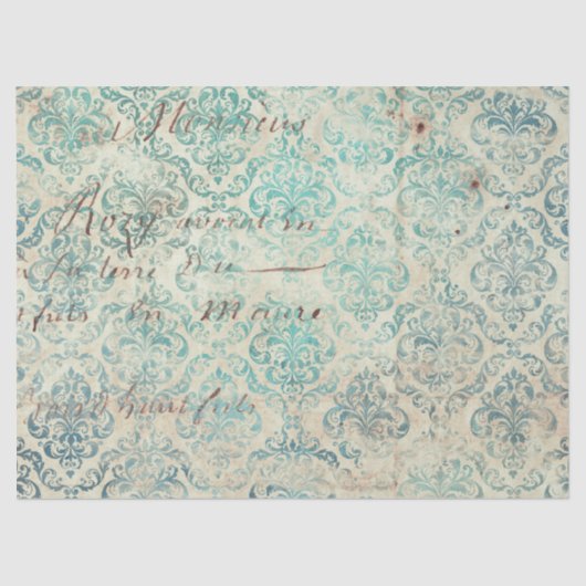 エフエメラターコイズ紙シリーズデザイン9 薄葉紙 (正面)