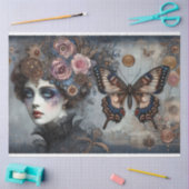 エフエメラビクトリアンレディーゴシック蝶のデカップフ 薄葉紙 (クラフト)