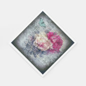 エフエメラフローラバタフライニュースプリントのデクページ スタンダードランチョンナプキン (角)