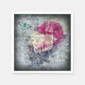 エフエメラフローラバタフライニュースプリント スタンダードカクテルナプキン (正面)