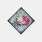 エフエメラフローラバタフライニュースプリント スタンダードカクテルナプキン (角)