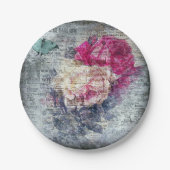 エフエメラフローラバタフライニュースプリント ペーパープレート (正面)