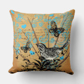 エフエメラブライトモダンツリーバードバタフライ クッション (正面)