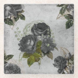 エフエメラブラック&グリーン ガラスコースター