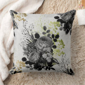 エフエメラブラック&金ゴールドフローラ クッション (ブランケット)