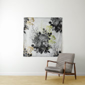 エフエメラブラック&金ゴールドフローラ タペストリー (インサイチュ)