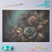 エフエメラレースバタフライ，バラ,フローラデコパージュ 薄葉紙 (クラフト)