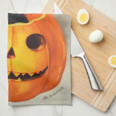 エフエメラヴィンテージ黒猫とカボチャのハロウィーン キッチンタオル (四つ折り)