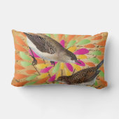 エフエメラ明モダンるい花の木のヴィンテージ鳥 ランバークッション (裏面)