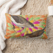 エフエメラ明モダンるい花の木のヴィンテージ鳥 ランバークッション (ブランケット)