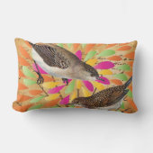 エフエメラ明モダンるい花の木のヴィンテージ鳥 ランバークッション (正面)