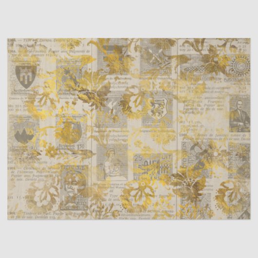 エフエメラ金ゴールド紙シリーズデザイン1 薄葉紙 (正面)