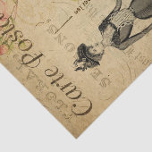 エフエラフランスのレディと彼女のプードルのデコパージュ 薄葉紙 (詳細)