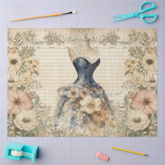 エフエレガントエガーリーメラコテージコアフローラ 薄葉紙 (クラフト)