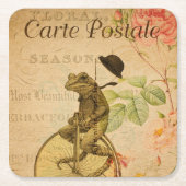 エフフランスのエメラカエル乗用自転車バラ スクエアペーパーコースター (正面)