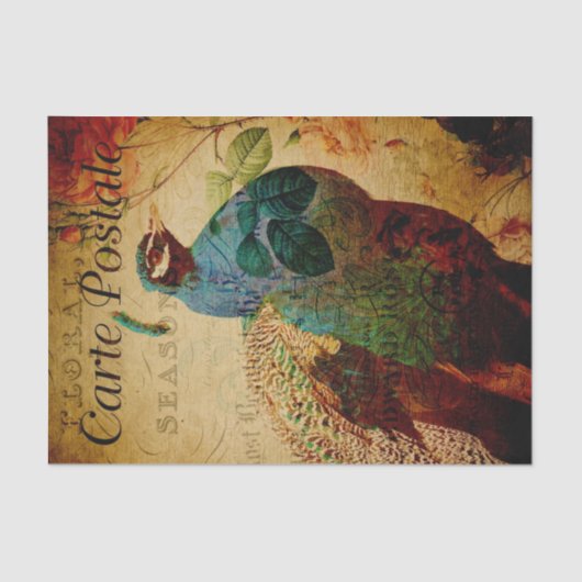 エフフランスのエメラブルーピーコックバラフローラデクページ 薄葉紙 (正面)