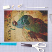 エフフランスのエメラブルーピーコックバラフローラデクページ 薄葉紙 (クラフト)