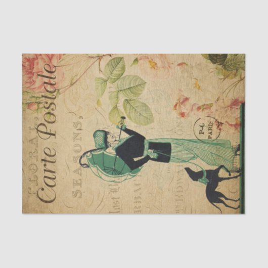 エフフランスのエメラレディーウィペット犬のフローラデコップ 薄葉紙 (正面)