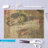 エフフランスのエメラロマンチックなカップルフローラの切り離 薄葉紙 (クラフト)