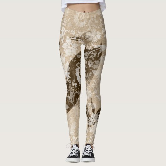 エフユニークエメラ型鳥デザイン子宮ファッション レギンス (正面)