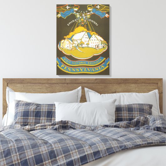 エフラタ回廊のヴィンテージ旅行ポスター キャンバスプリント (インサイチュ (寝室))