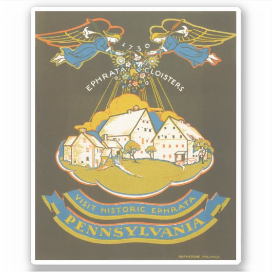 エフラタ回廊のヴィンテージ旅行ポスター シール (正面)